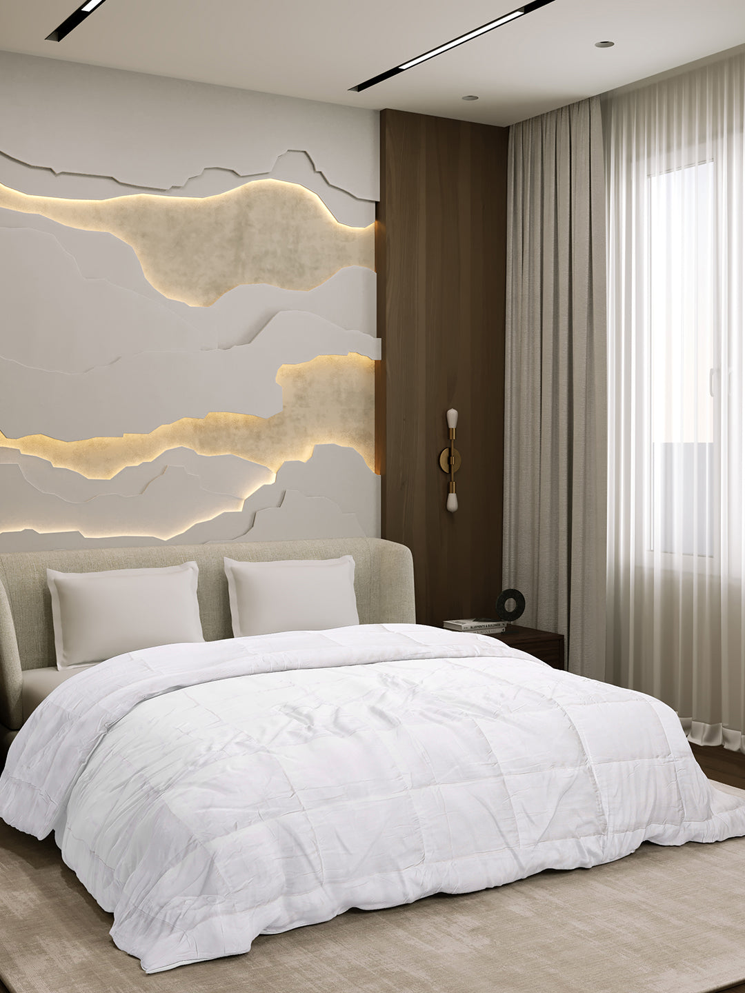 Solid Double Bed 233 GSM Comforter for AC Room (Microgel)