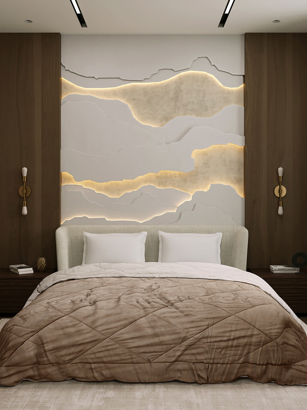 Solid Double Bed 3 Ply Comforter for AC Room - (Melange)