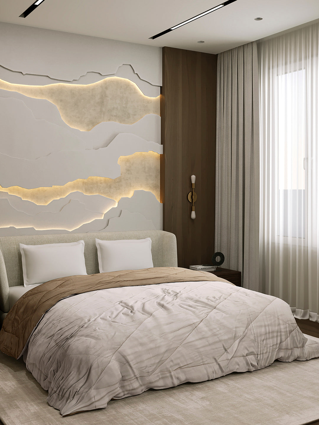 Solid Double Bed 3 Ply Comforter for AC Room - (Melange)