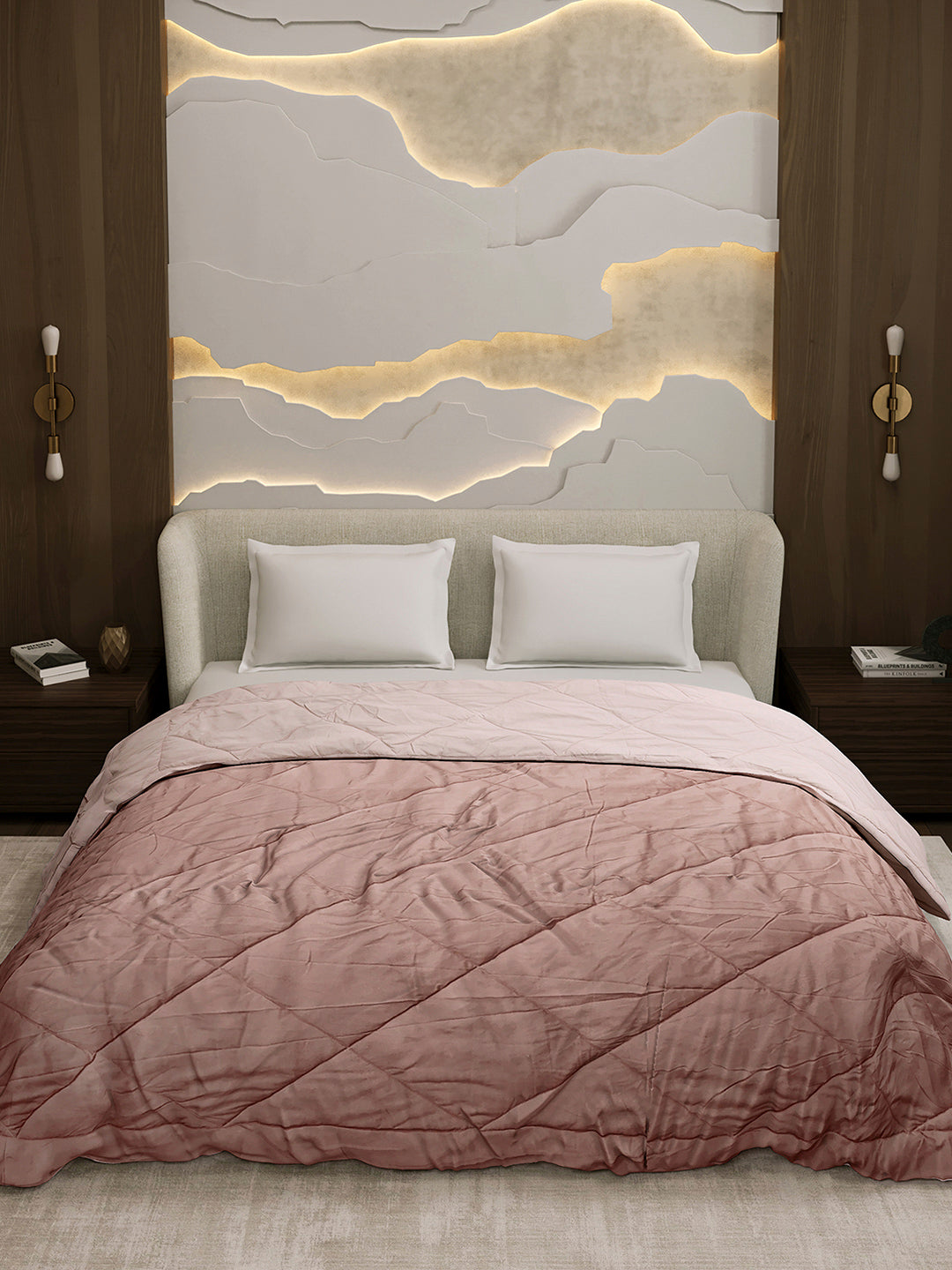 Solid Double Bed 3 Ply Comforter for AC Room - (Melange)