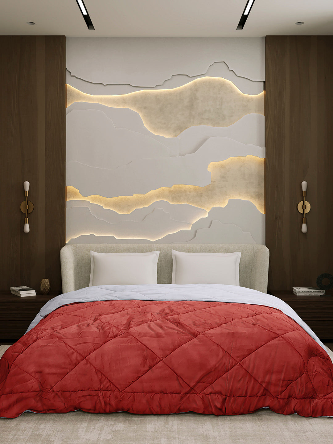 Solid Double Bed 3 Ply Comforter for AC Room - (Melange)