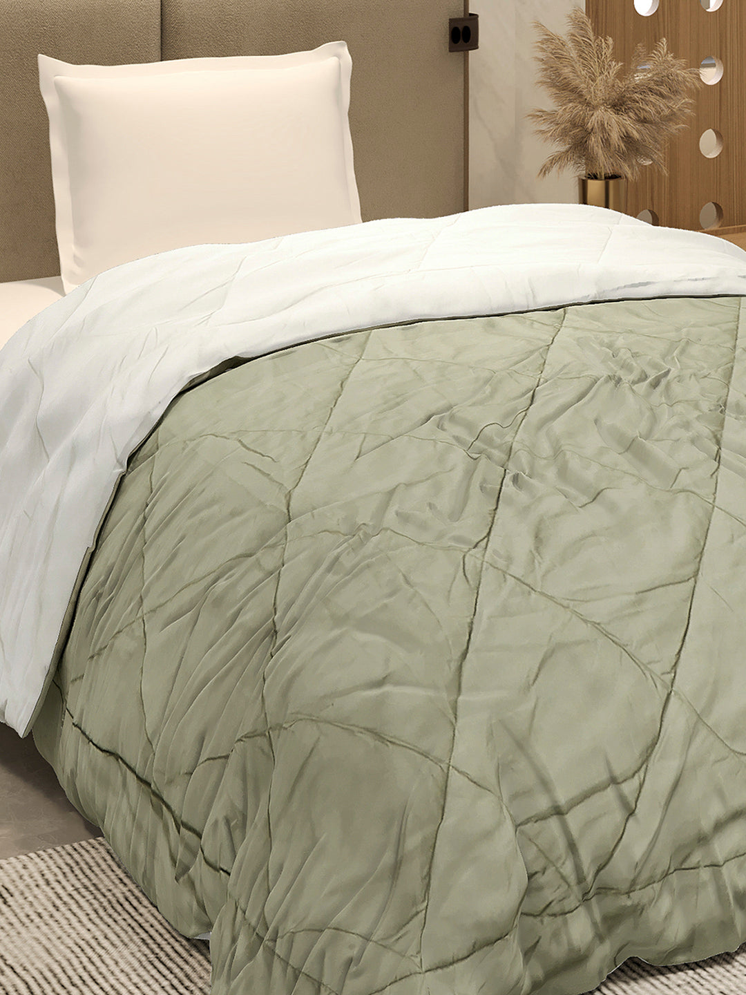 Solid Single Bed 3 Ply Comforter for AC Room - (Melange)