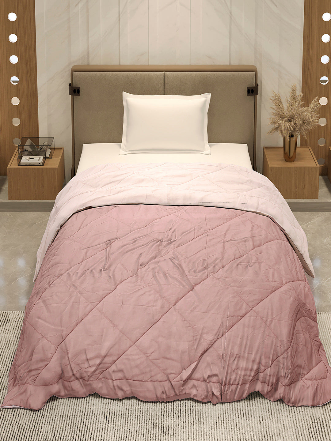 Solid Single Bed 3 Ply Comforter for AC Room - (Melange)