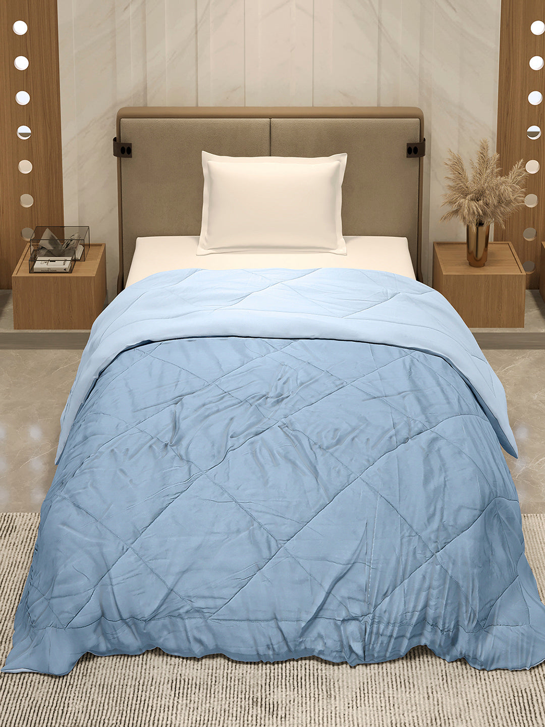 Solid Single Bed 3 Ply Comforter for AC Room - (Melange)