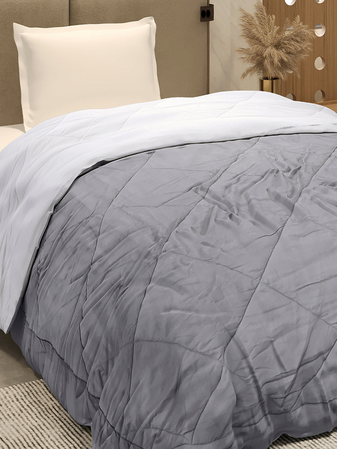 Solid Single Bed 3 Ply Comforter for AC Room - (Melange)
