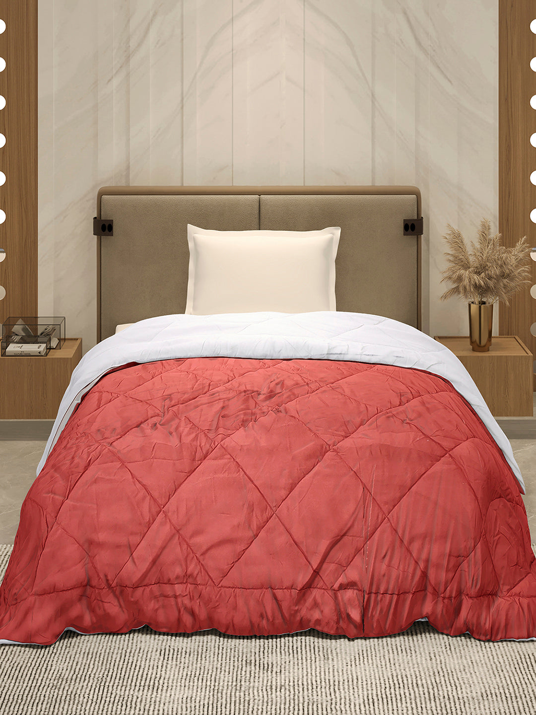 Solid Single Bed 3 Ply Comforter for AC Room - (Melange)