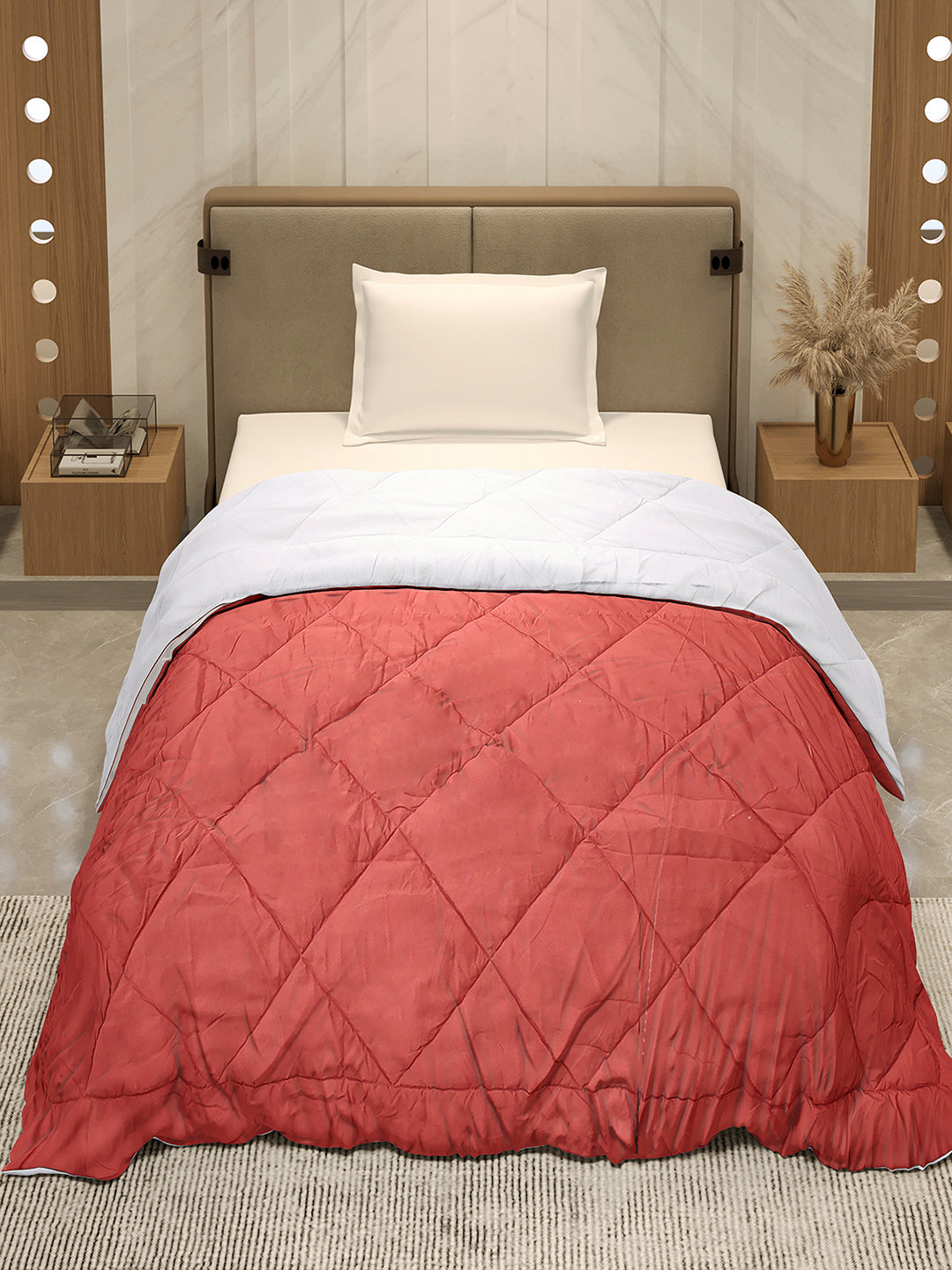 Solid Single Bed 3 Ply Comforter for AC Room - (Melange)