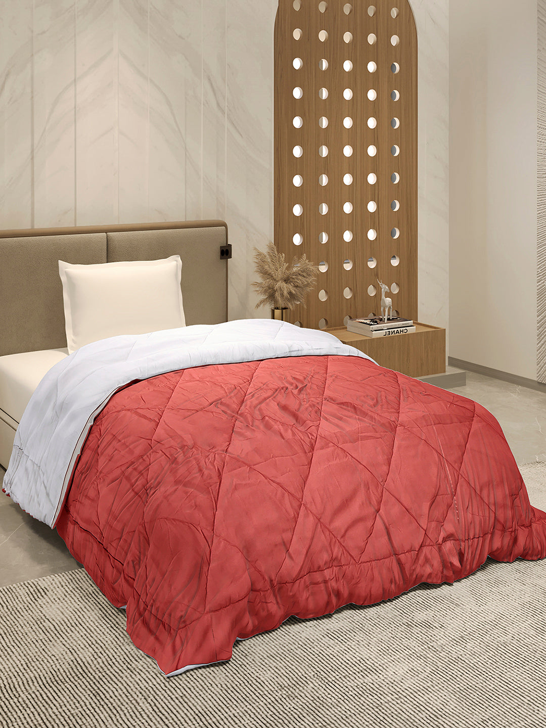Solid Single Bed 3 Ply Comforter for AC Room - (Melange)