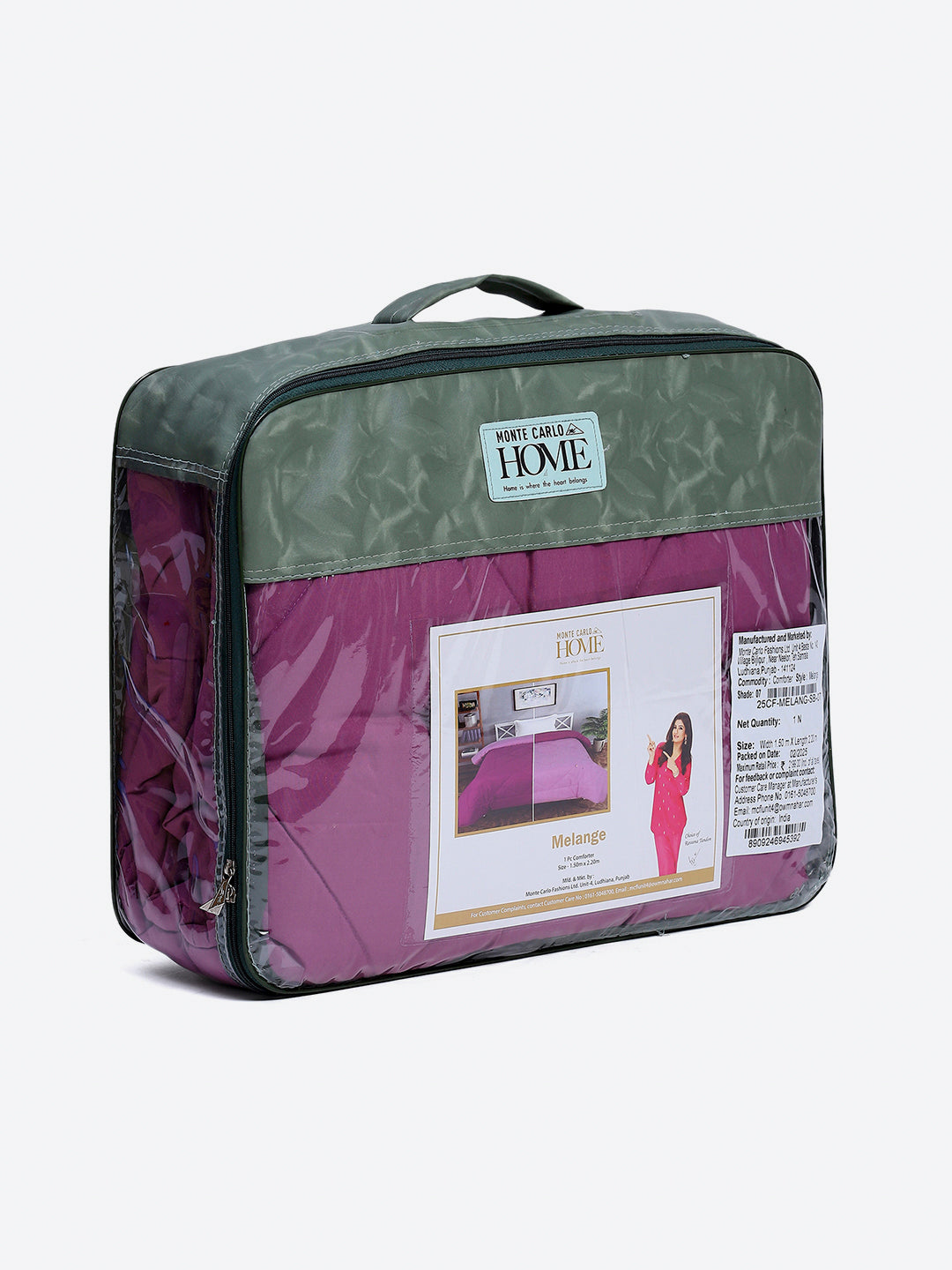 Solid Single Bed 3 Ply Comforter for AC Room - (Melange)