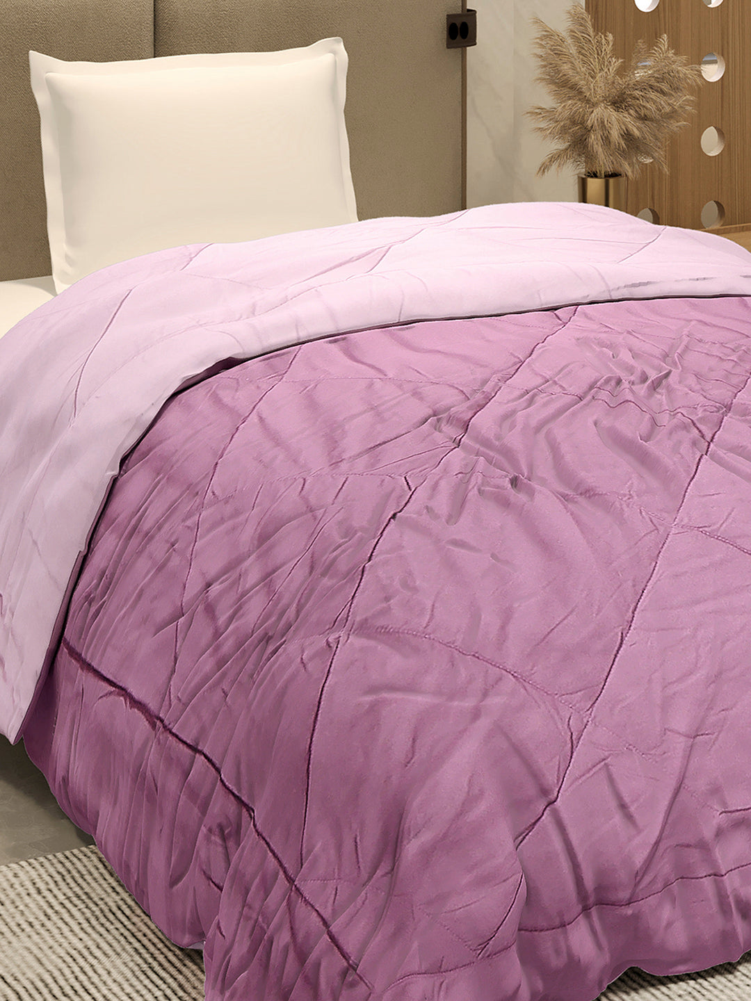 Solid Single Bed 3 Ply Comforter for AC Room - (Melange)