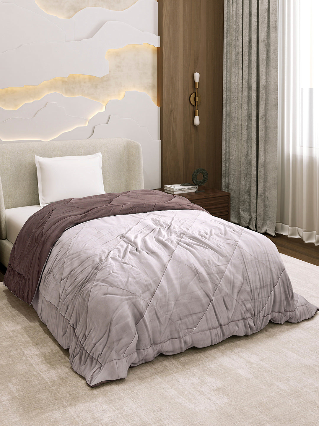 Solid Single Bed 3 Ply Comforter for AC Room - (Melange)