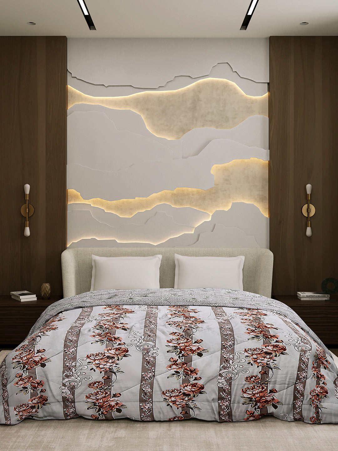 Printed Double Bed 3 Ply Comforter for AC Room - (Sanskriti)