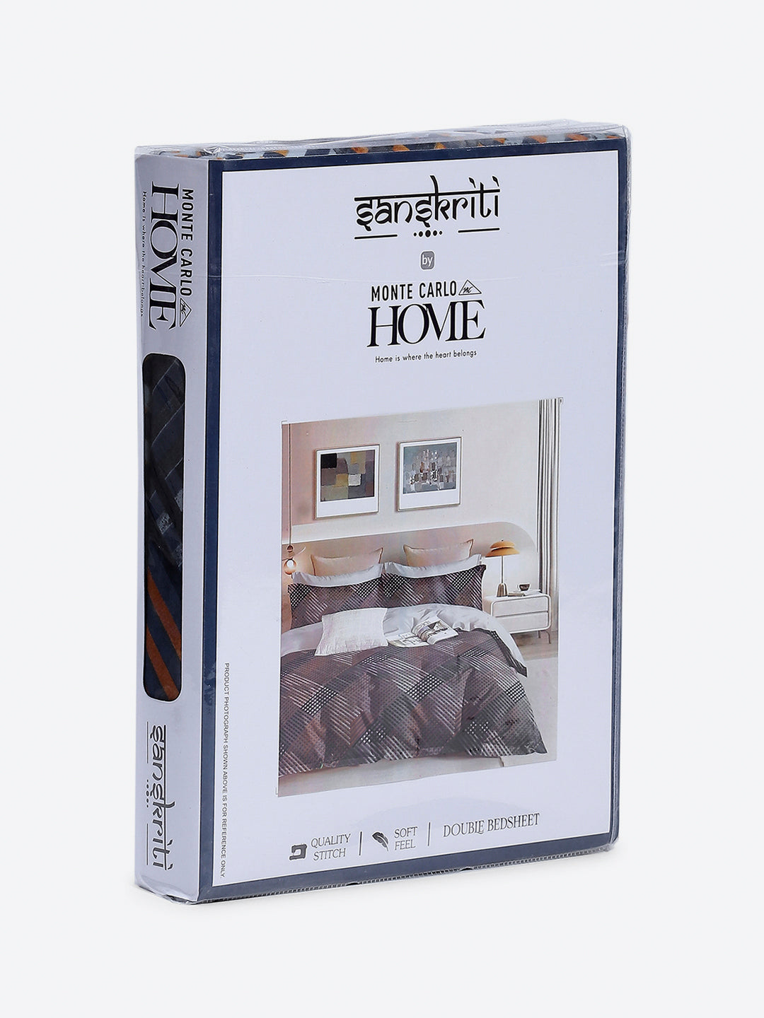 Printed Double Bed 130 GSM 4 Pc Bedding Set (1 Bedsheet, 1 AC Comforter & 2 Pillow Cover)