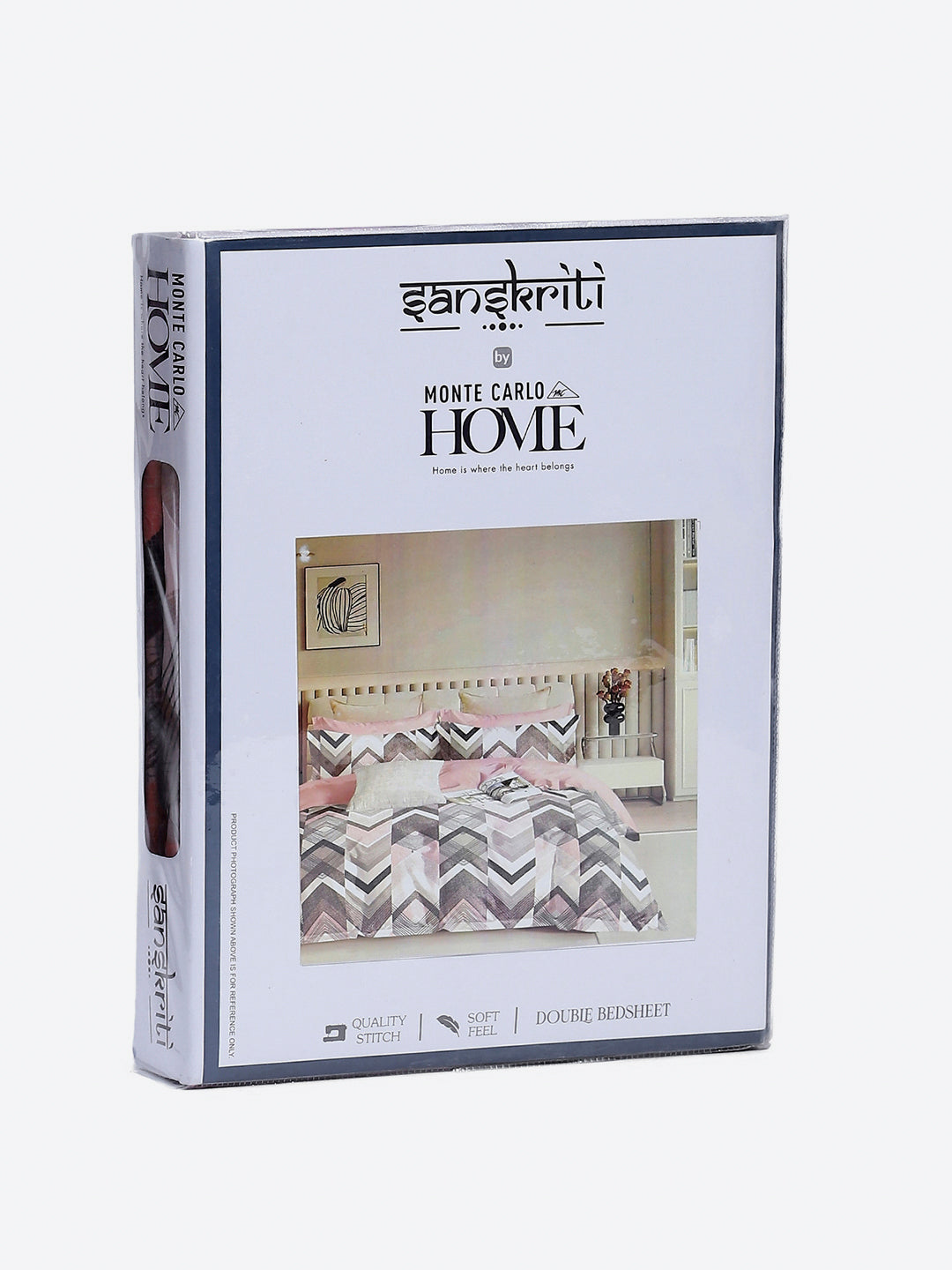 Printed Double Bed 130 GSM 4 Pc Bedding Set (1 Bedsheet, 1 AC Comforter & 2 Pillow Cover)