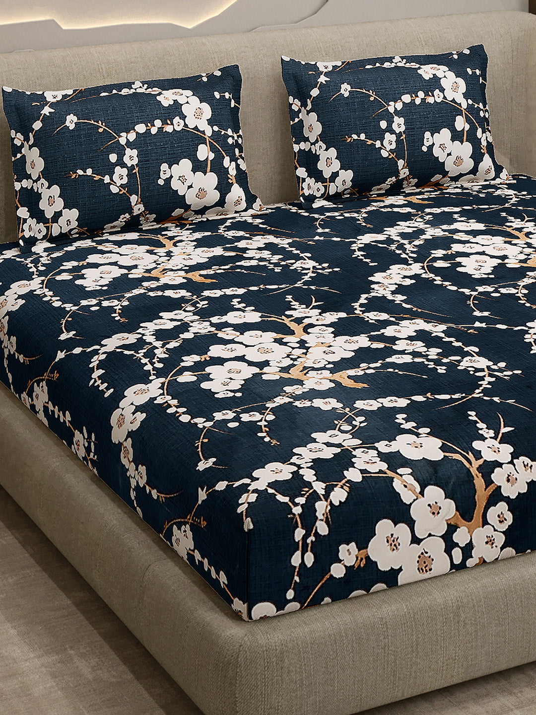 Printed Double Bed 130 GSM 4 Pc Bedding Set (1 Bedsheet, 1 AC Comforter & 2 Pillow Cover)