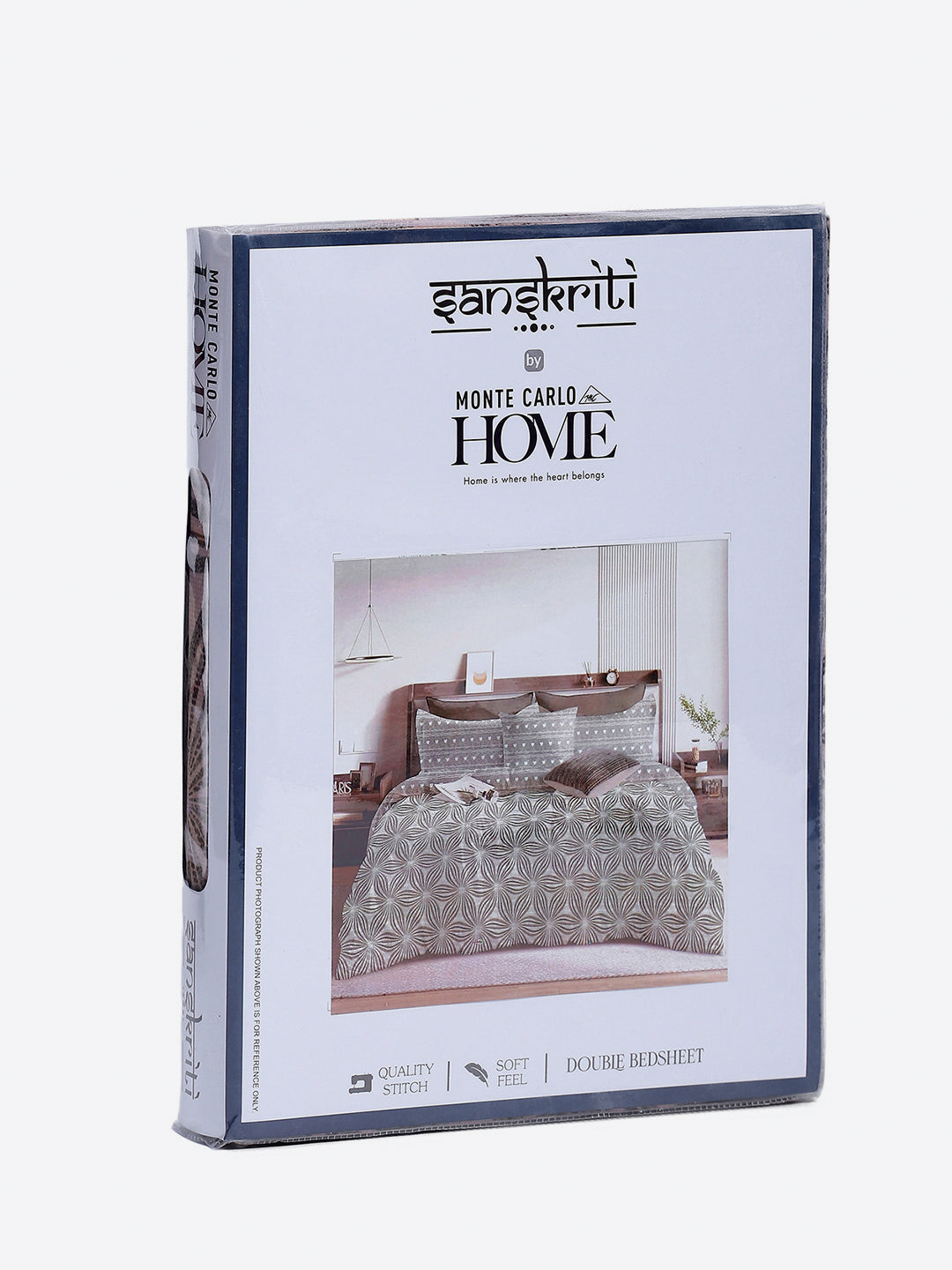 Printed Double Bed 130 GSM 4 Pc Bedding Set (1 Bedsheet, 1 AC Comforter & 2 Pillow Cover)