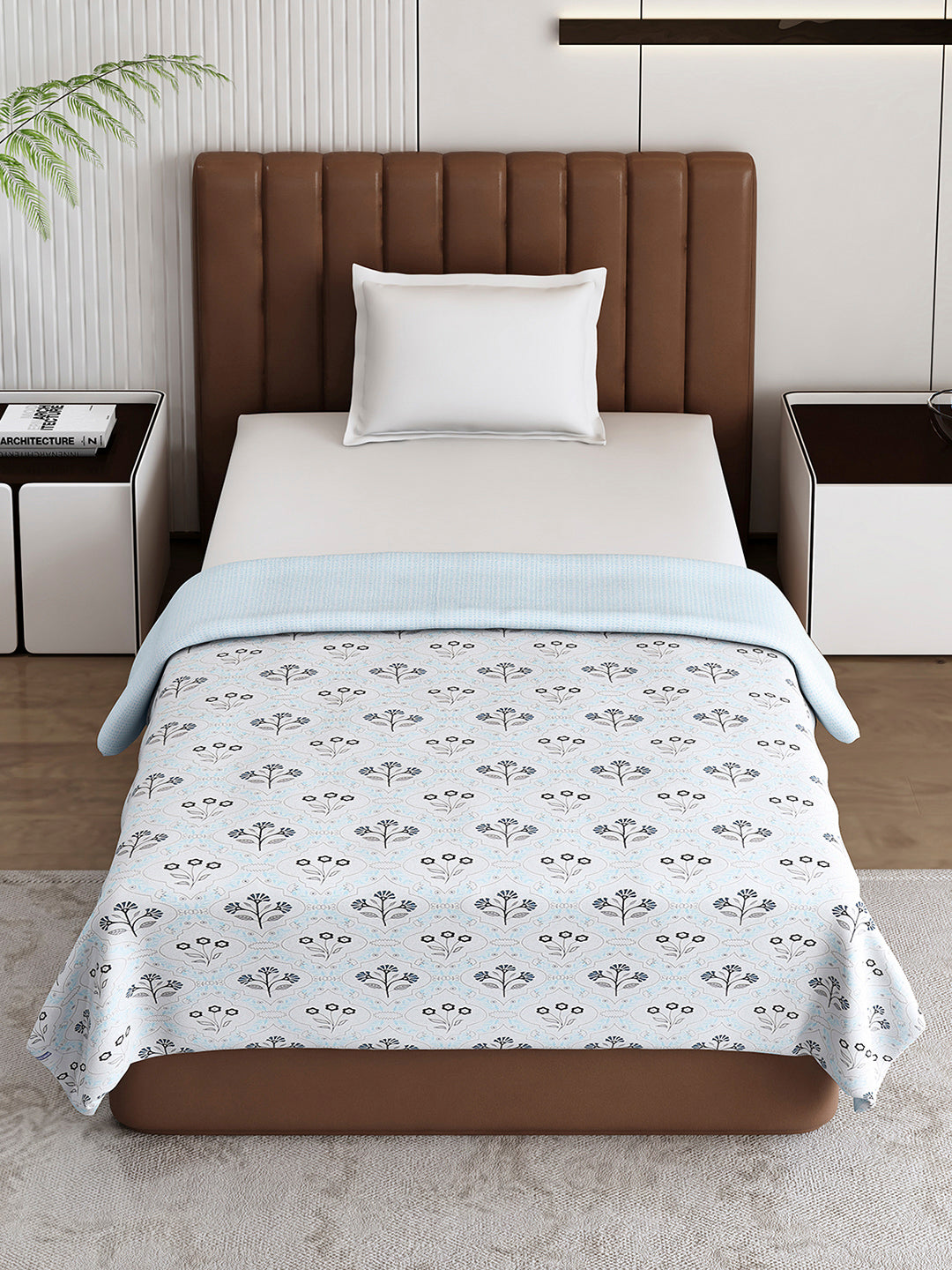 Floral Print Single Bed 150 GSM Dohar for Mild Winter - (Daisy)