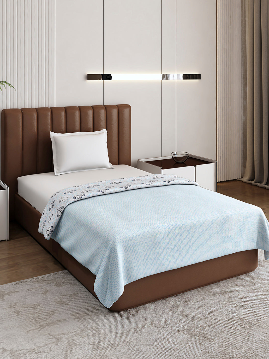 Floral Print Single Bed 150 GSM Dohar for Mild Winter - (Daisy)