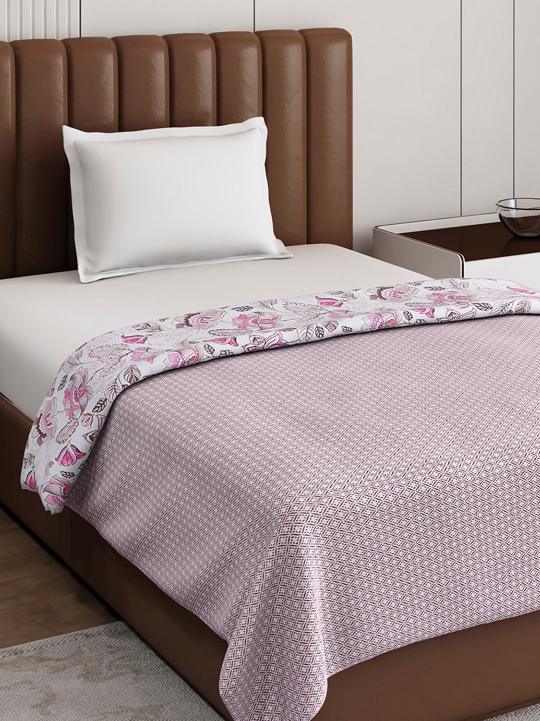 Floral Print Single Bed 150 GSM Dohar for Mild Winter - (Daisy)