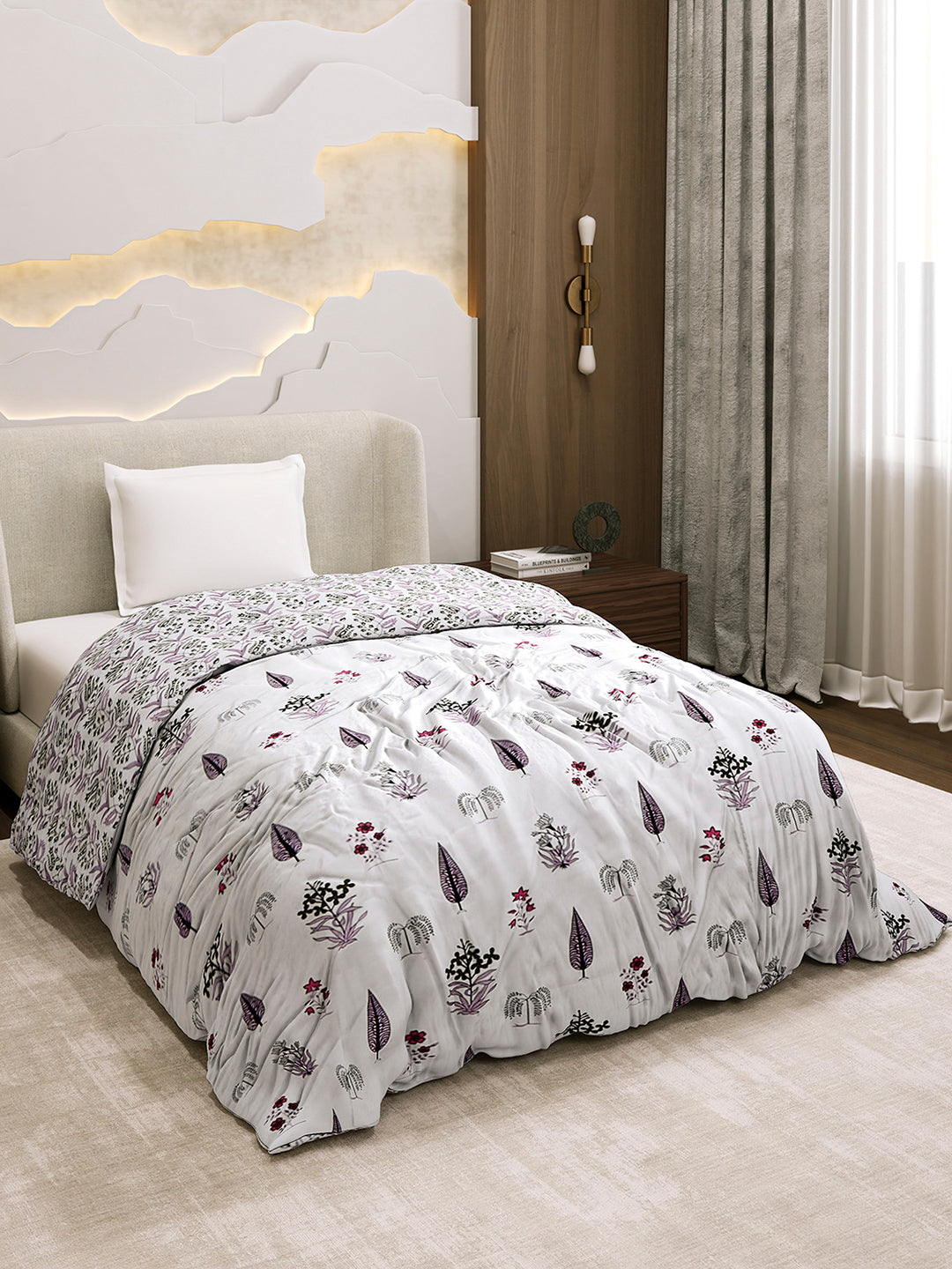 Printed Single Bed 1 Ply Dohar for Mild Winter - (Daisy)