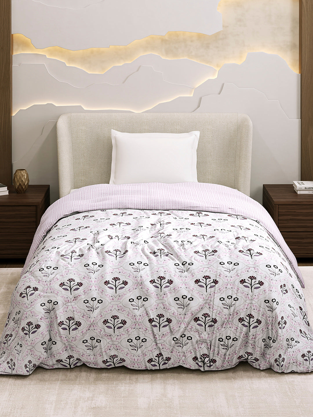 Printed Single Bed 1 Ply Dohar for Mild Winter - (Daisy)