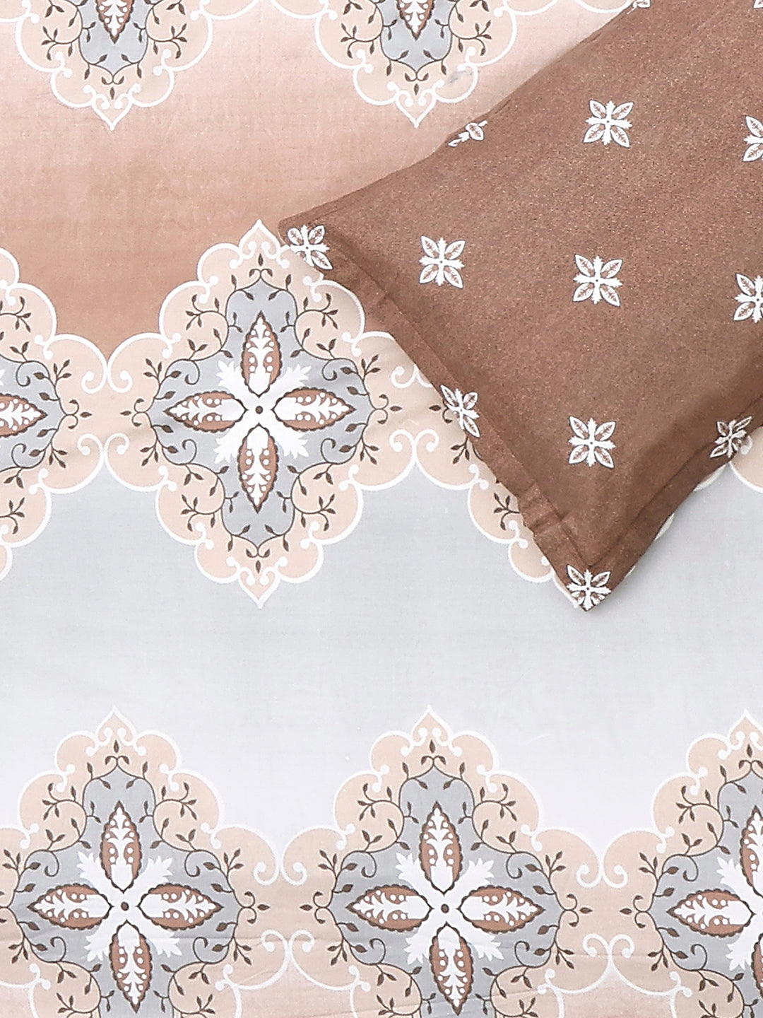 144 TC Cotton Double Bed 1 Fitted Bedsheet with 2 Pillow Cover (Solstice)