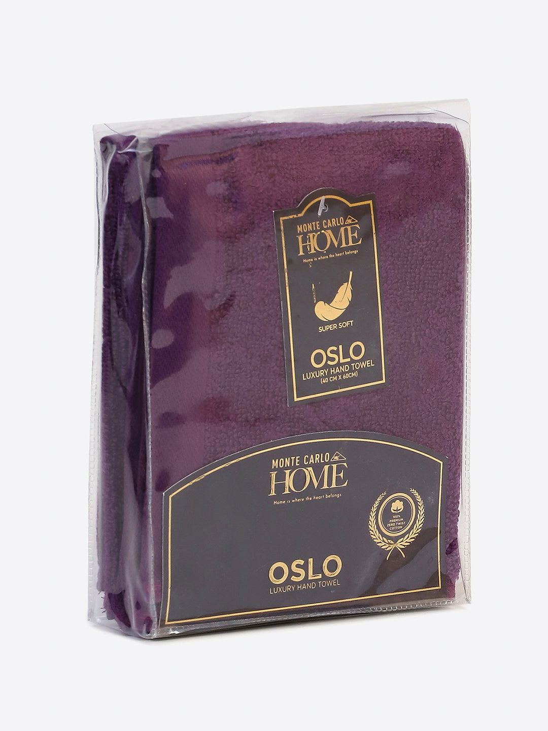 Purple Cotton Solid 350 GSM Hand Towel (Pack of 2)