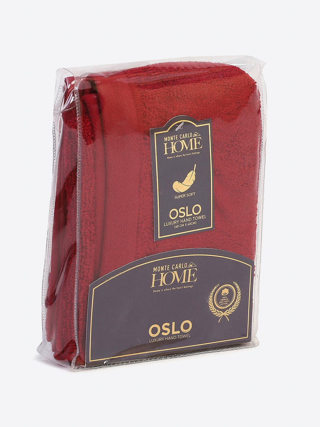 Dark Red Cotton Solid 350 GSM Hand Towel (Pack of 2)