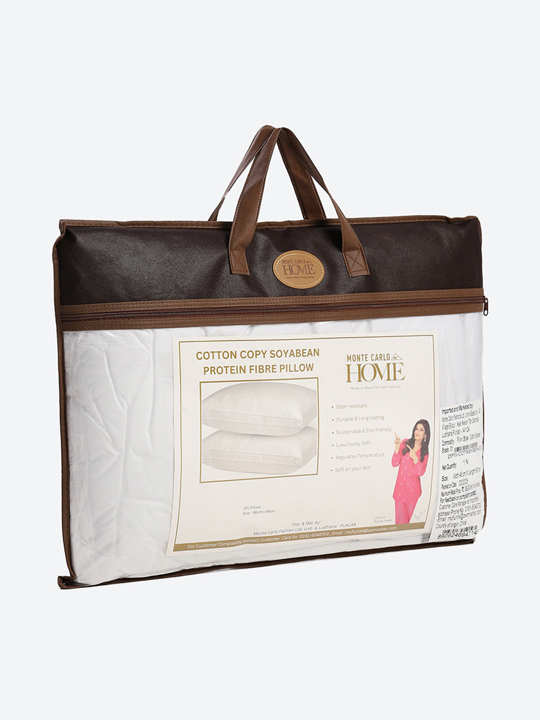 White Cotton Soybean Protein Pillow - PVC Pack