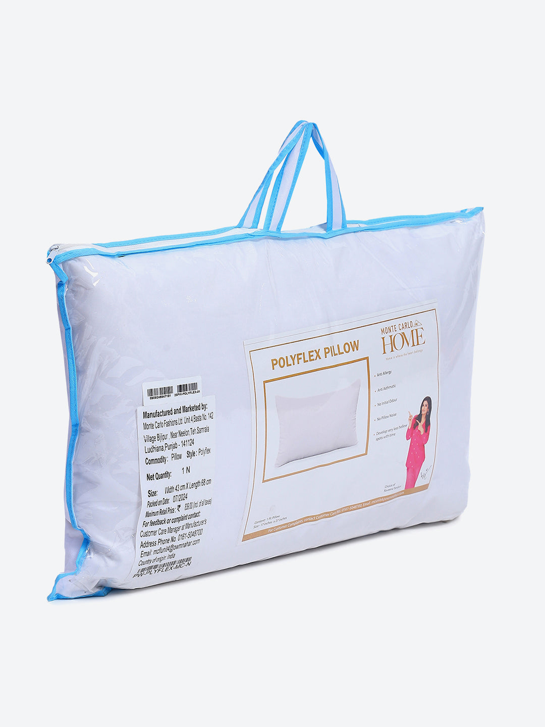 White Solid Polyflex Micro Peach Pillow - PVC Pack