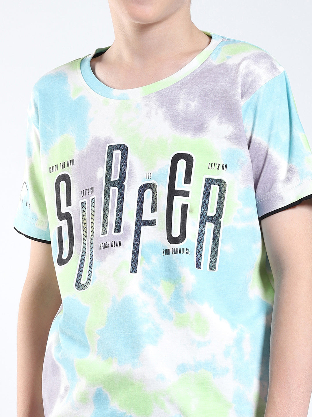 Boys Multicolor Printed Round Neck Half Sleeve T-Shirt