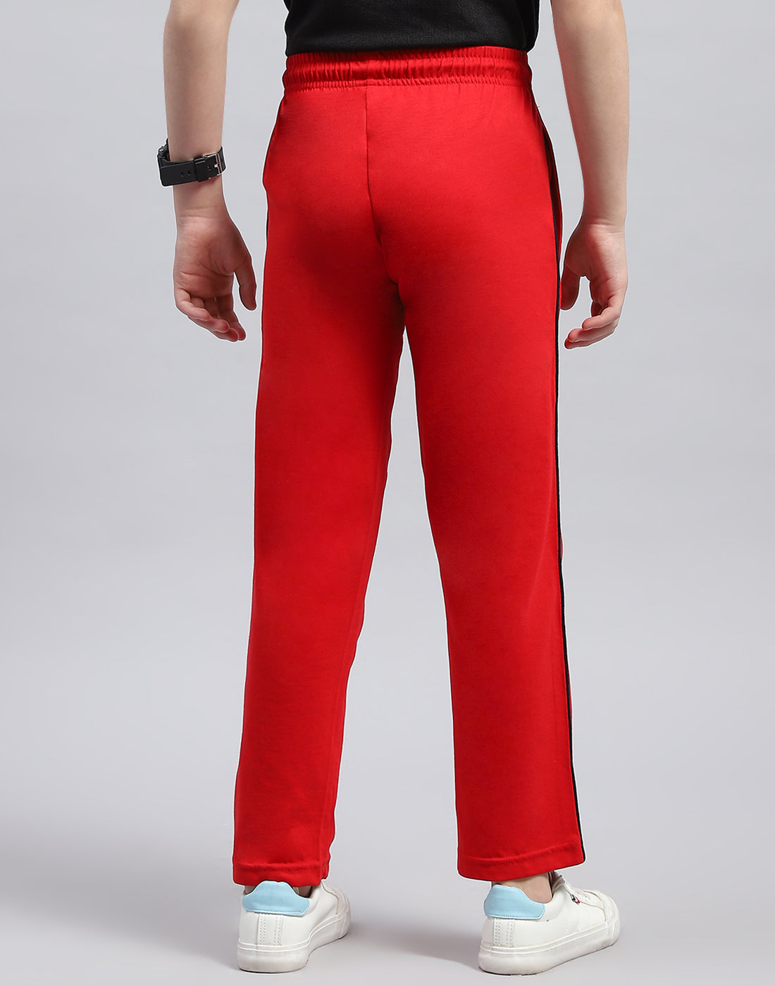 Boys Red Printed Regular Fit Lower