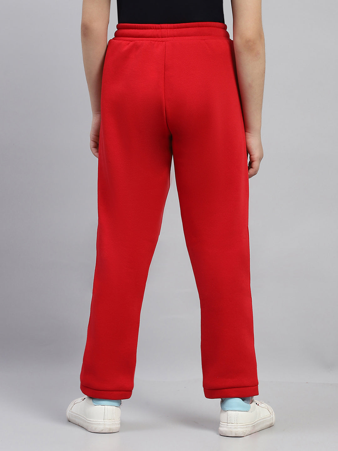 Girls Red Printed Regular Fit Lower