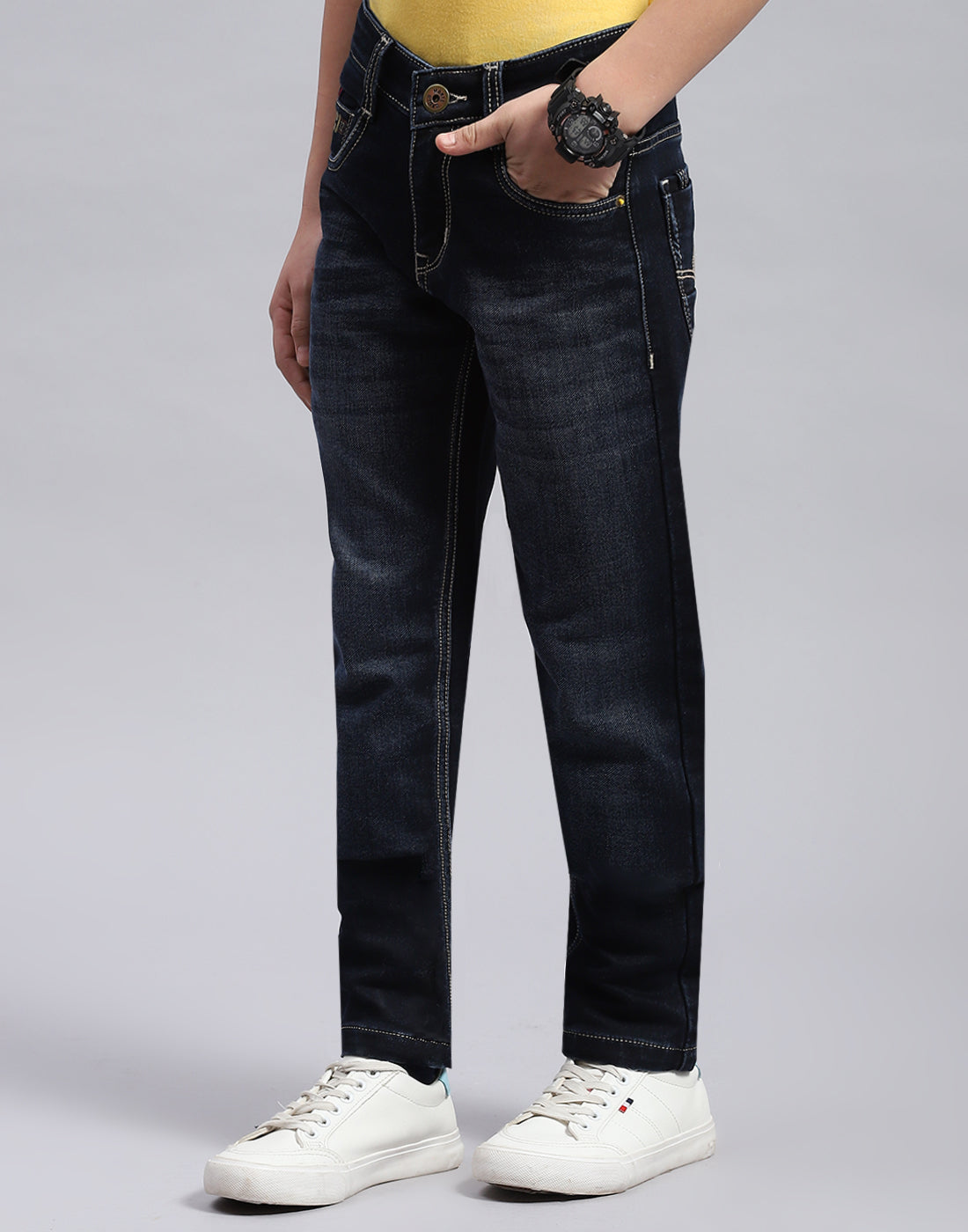 Boys Blue Light Wash Slim Fit Denim