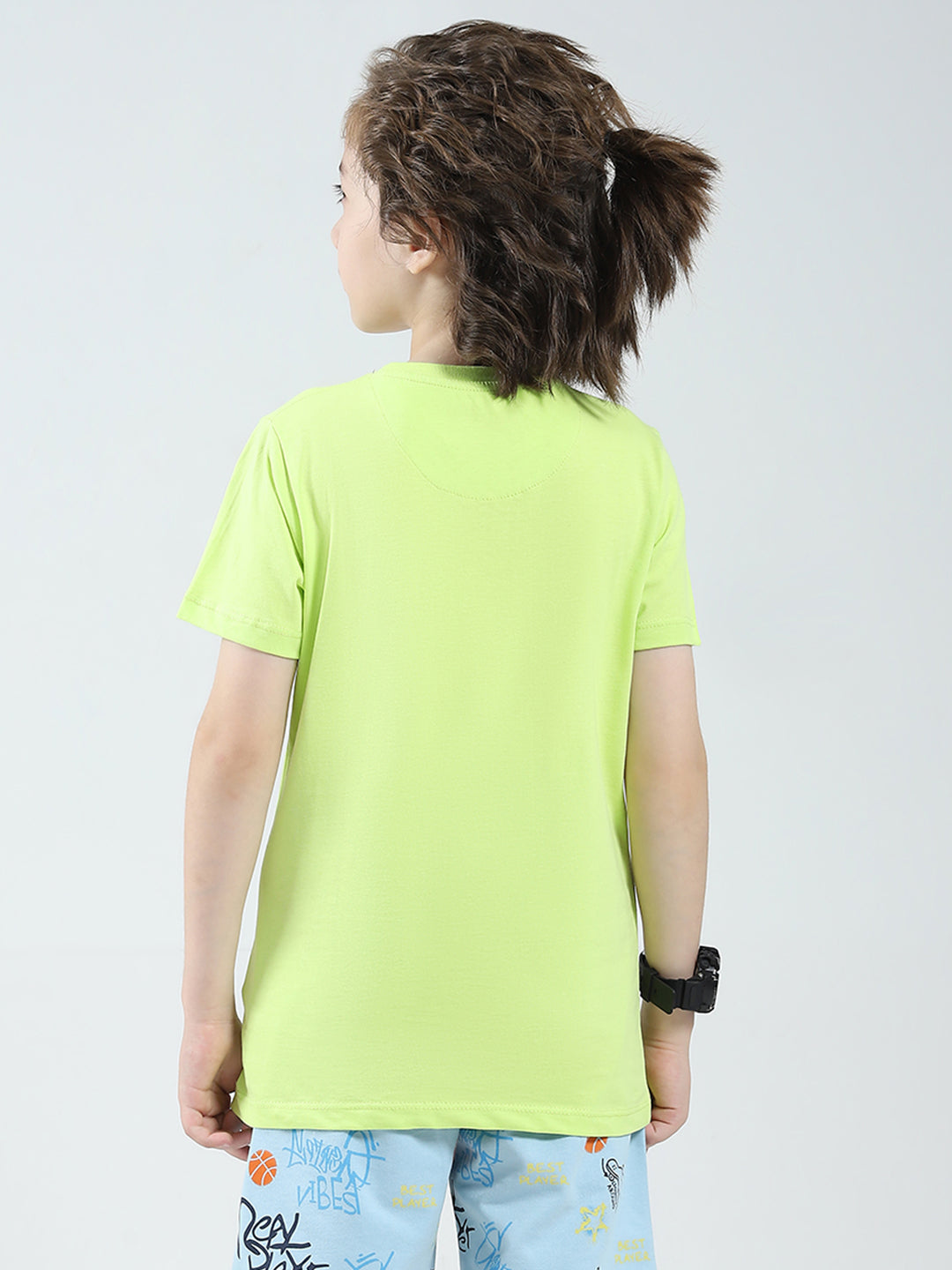 Boys Navy Blue & Green Printed Round Neck Half Sleeve T-Shirt (Pack of 2)