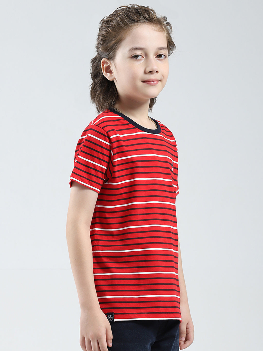 Boys Red, White & Blue Printed Round Neck Half Sleeve T-Shirt (Pack of 3)