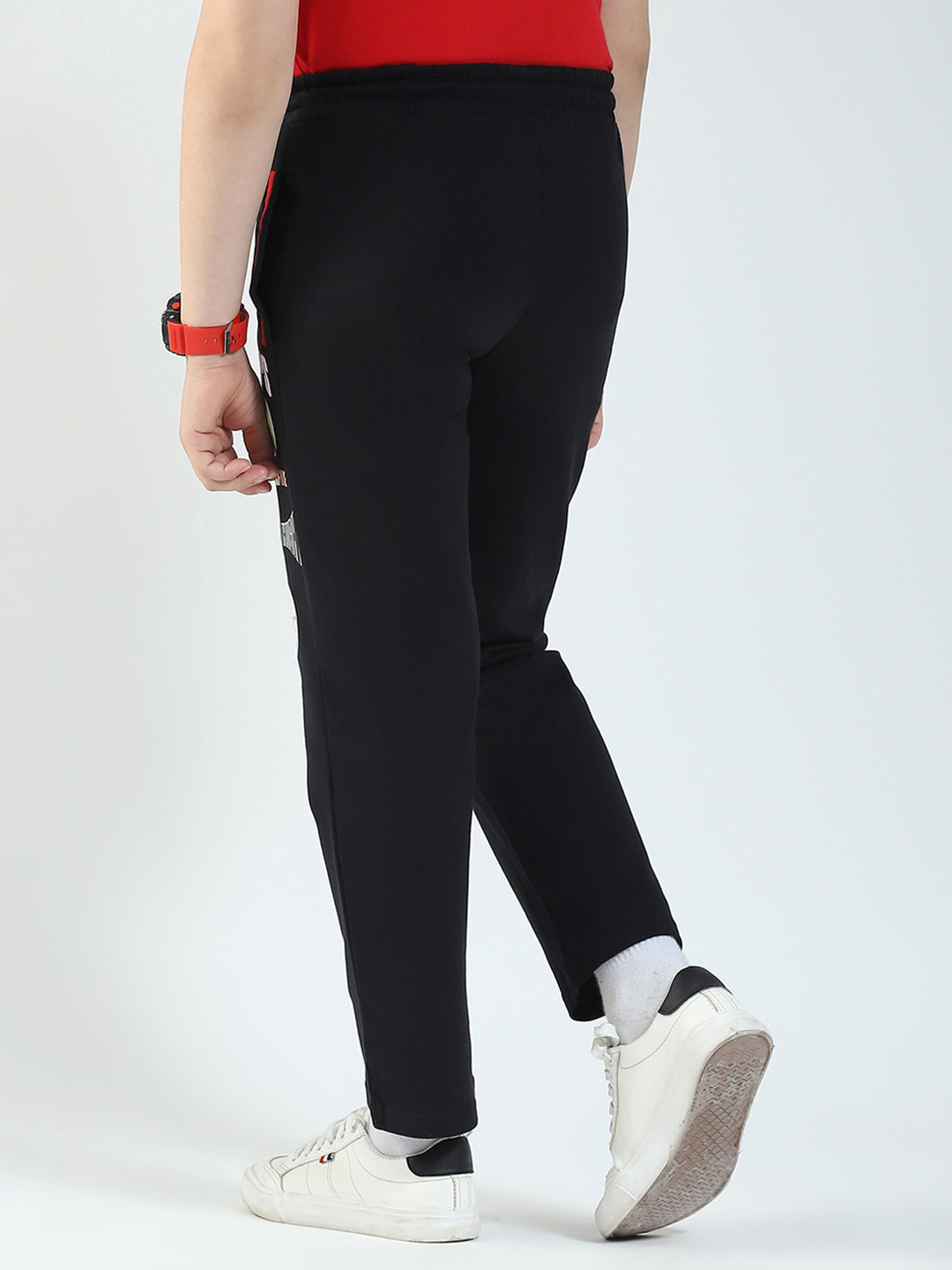 Boys Black Solid Regular Fit Lower