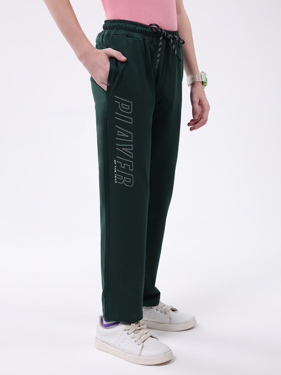 Boys Green Printed Regular Fit Lower