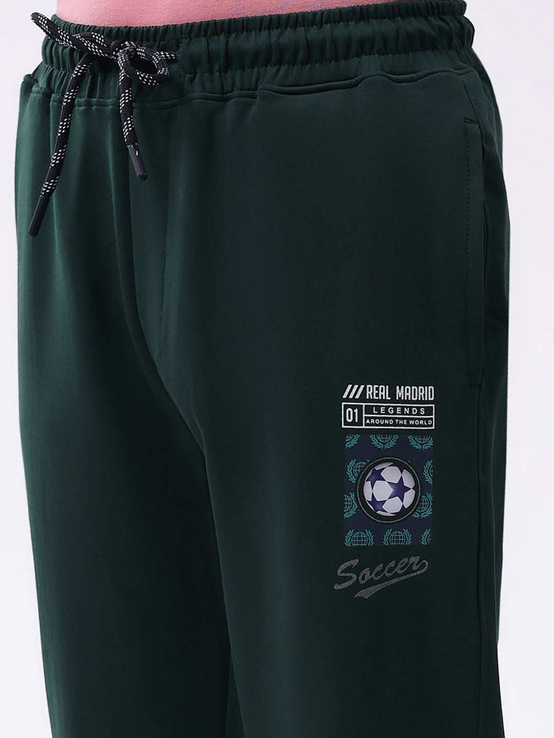 Boys Green Printed Regular Fit Lower