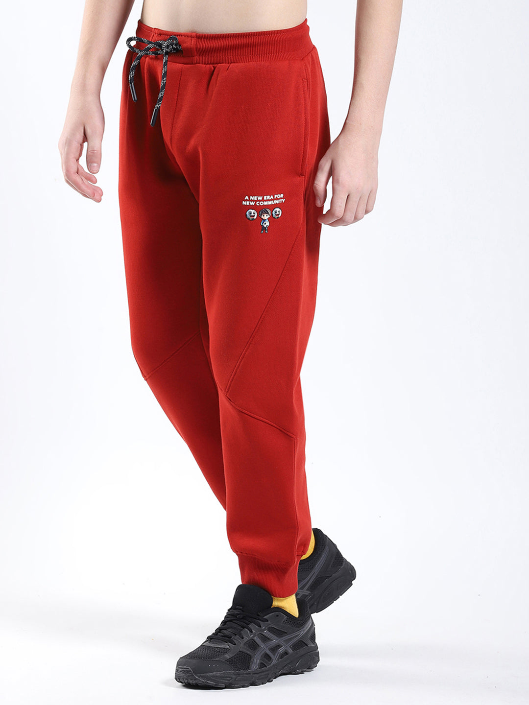 Boys Rust Printed Collar Full Sleeve Winter Tracksuit