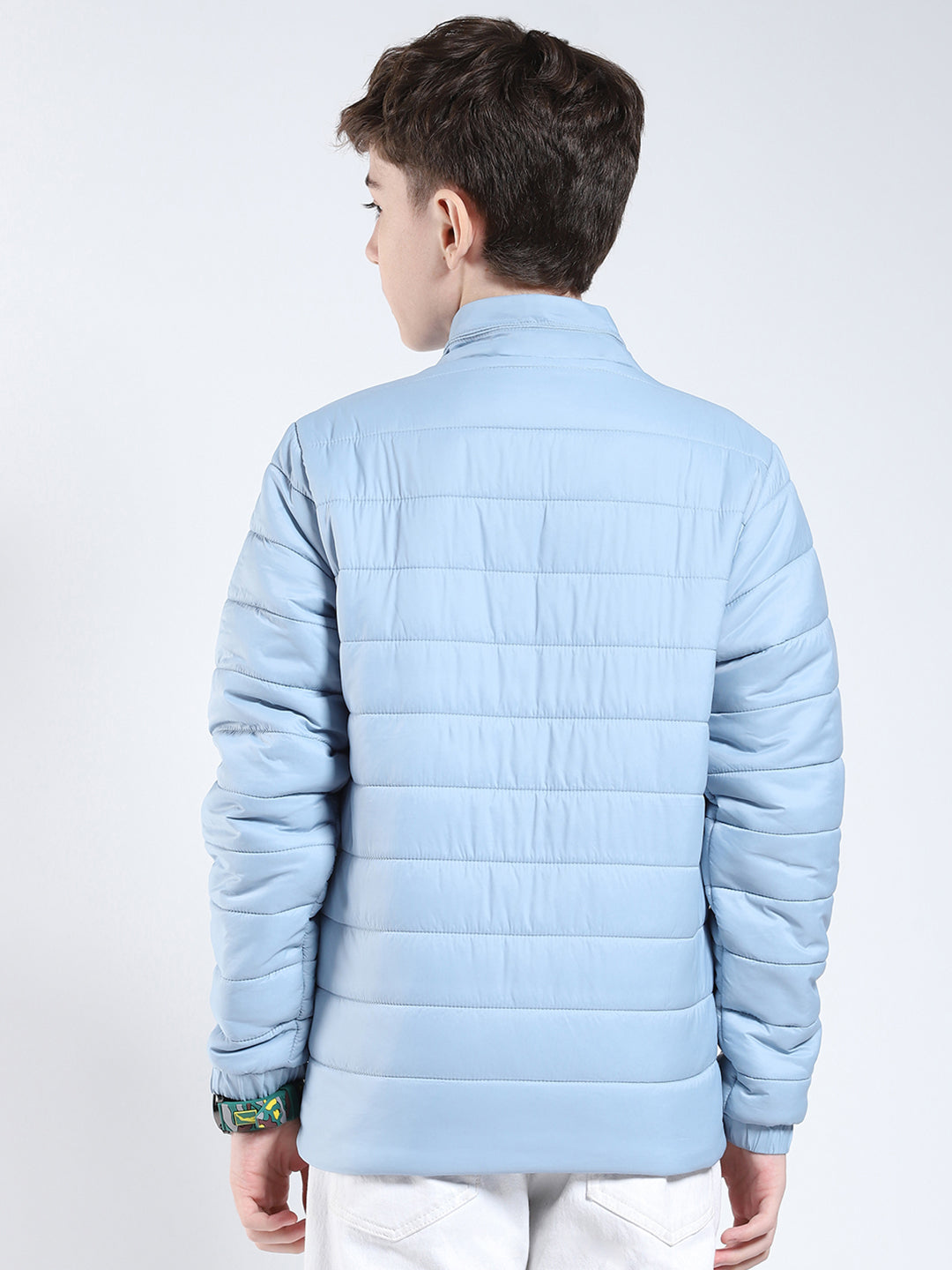Boys Sky Blue Printed Collar Full Sleeve Boys Jacket