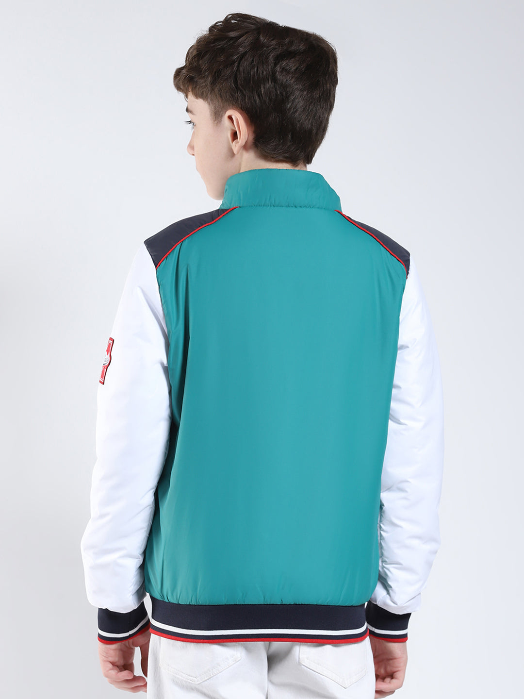 Boys Green Printed Collar Full Sleeve Boys Jacket