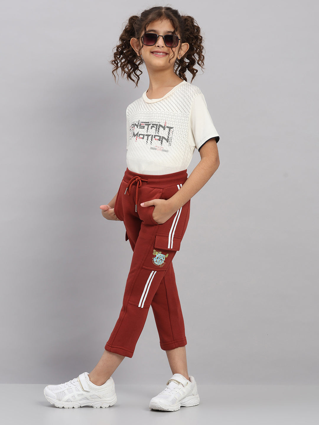 Girls Rust Printed Regular Fit Lower