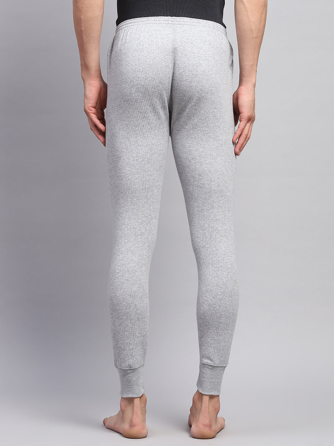 Men Grey Solid Thermal Lower