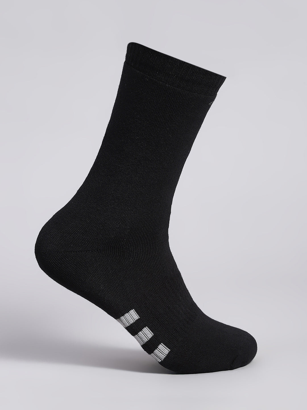 Men Cotton Blend Solid Calf Length Socks (Pack of 3)