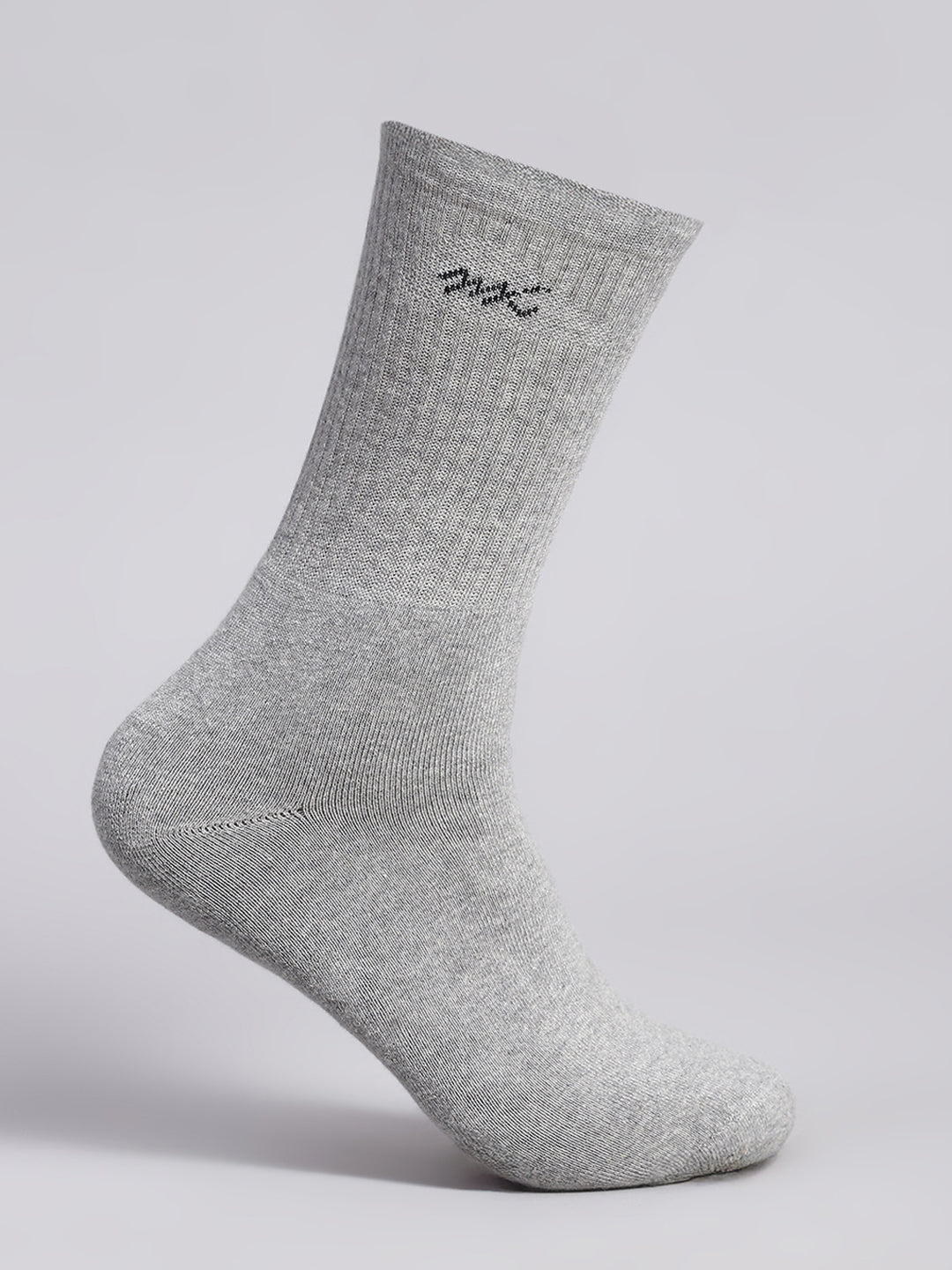 Men Cotton Blend Solid Calf Length Socks (Pack of 3)