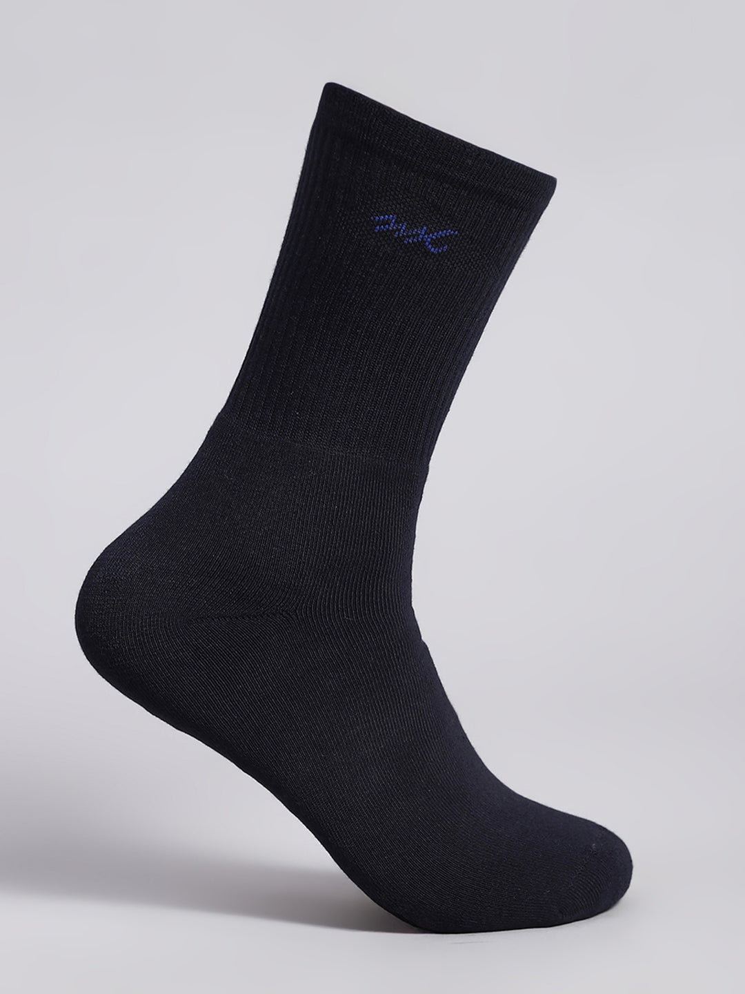 Men Cotton Blend Solid Calf Length Socks (Pack of 3)