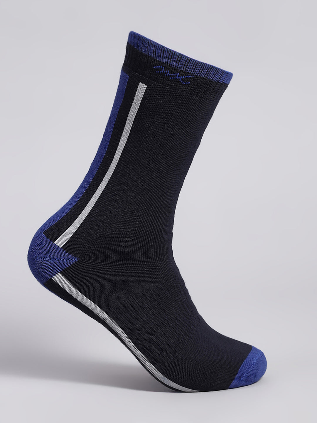 Men Cotton Blend Self Design Calf Length Socks (Pack of 3)