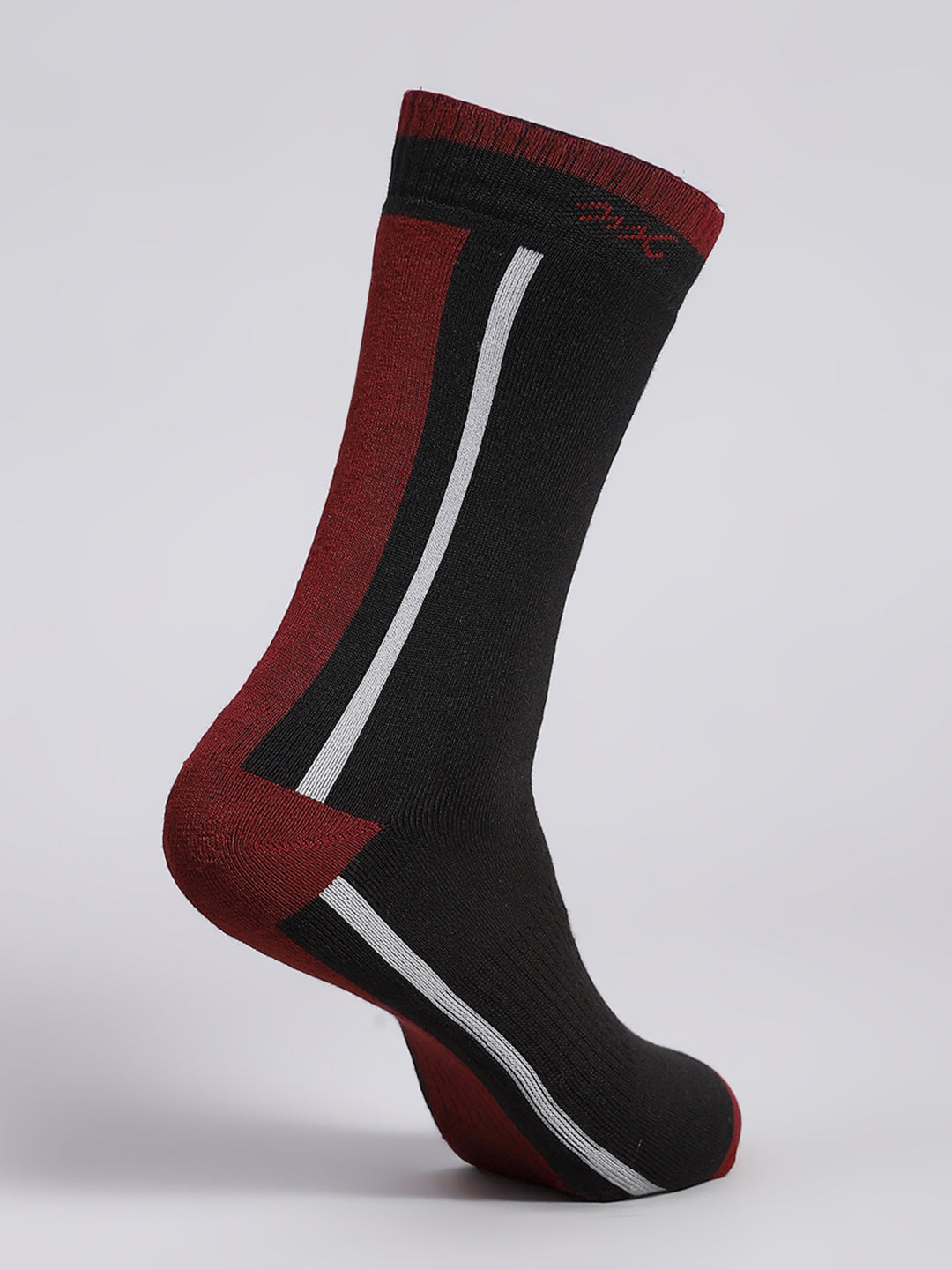 Men Cotton Blend Self Design Calf Length Socks (Pack of 3)