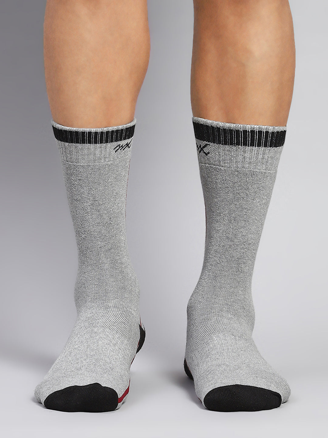 Men Cotton Blend Self Design Calf Length Socks (Pack of 3)